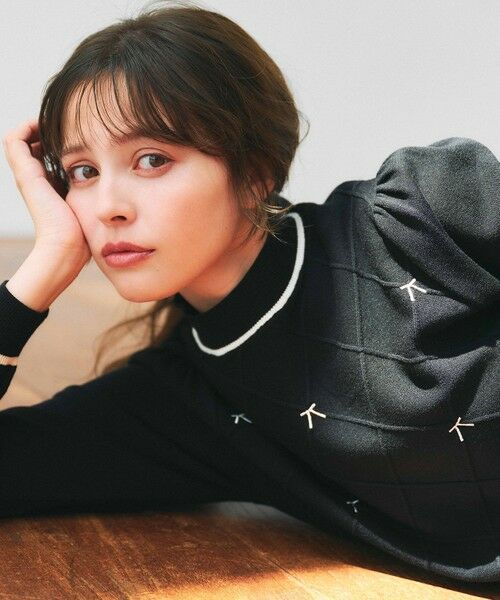 Feroux / フェルゥ ニット・セーター | リボン刺繍ダイア柄 ニット | 詳細11