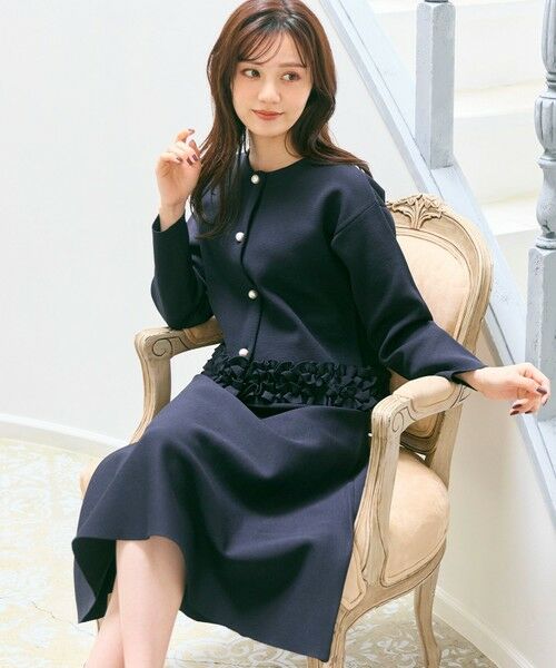 Feroux/フェルゥ フリル ニット セットアップ ネイビー系 F Feroux/フェルゥ フリル ニット セットアップ ネイビー系 F