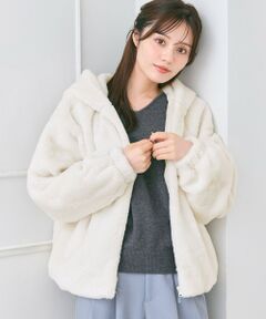 Feroux / フェルゥ その他アウター | フード付きフェイクファー パーカー