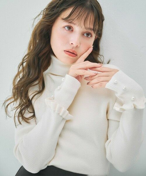 Feroux / フェルゥ ニット・セーター | パールボタン リブタートル ニット | 詳細1