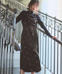 Feroux / フェルゥ ドレス | 刺繍入りベロアキャミソール ワンピース