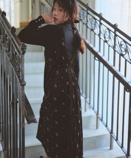 Feroux / フェルゥ ドレス | 刺繍入りベロアキャミソール ワンピース | 詳細2