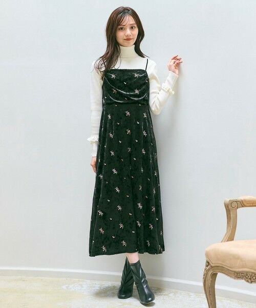 Feroux / フェルゥ ドレス | 刺繍入りベロアキャミソール ワンピース | 詳細4