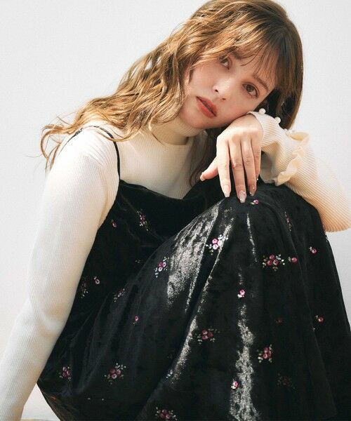 Feroux / フェルゥ ドレス | 刺繍入りベロアキャミソール ワンピース | 詳細9