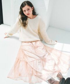 Feroux / フェルゥ セットアップ | ニット×ティアードレース スカート