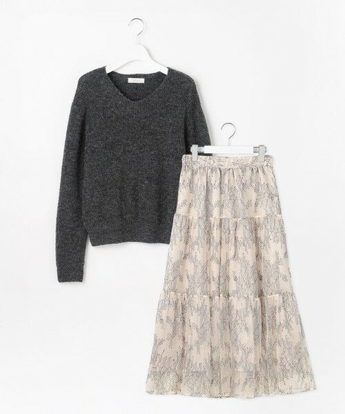 Feroux / フェルゥ セットアップ | ニット×ティアードレース スカート | 詳細10