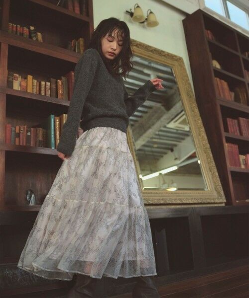 Feroux / フェルゥ セットアップ | ニット×ティアードレース スカート | 詳細2