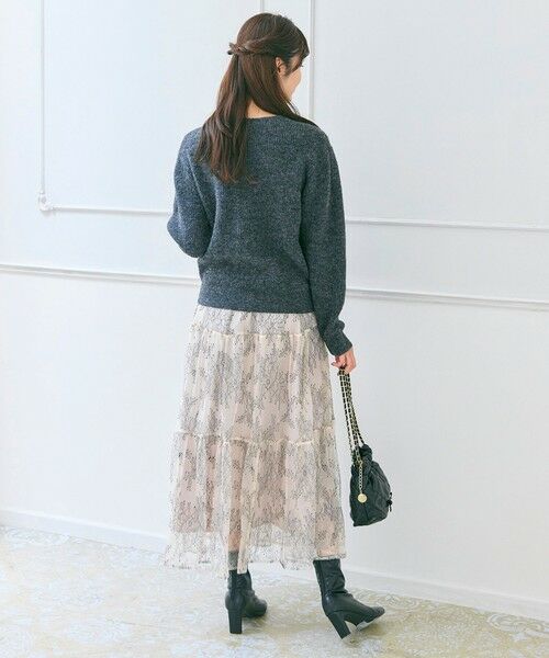 Feroux / フェルゥ セットアップ | ニット×ティアードレース スカート | 詳細6