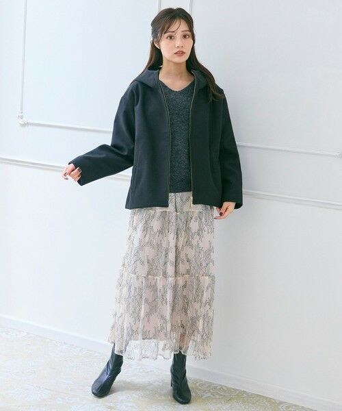 Feroux / フェルゥ セットアップ | ニット×ティアードレース スカート | 詳細7