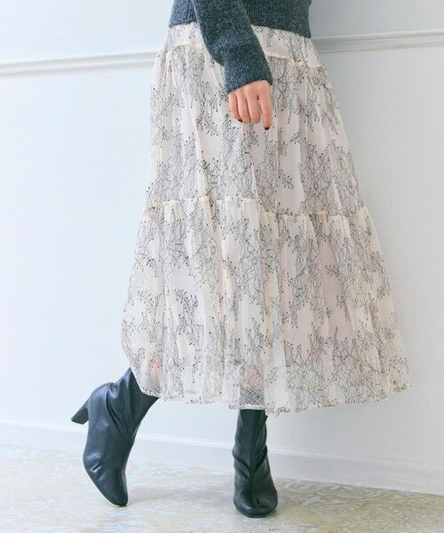 Feroux / フェルゥ セットアップ | ニット×ティアードレース スカート | 詳細8