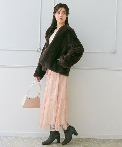 Feroux / フェルゥ セットアップ | ニット×ティアードレース スカート | 詳細26