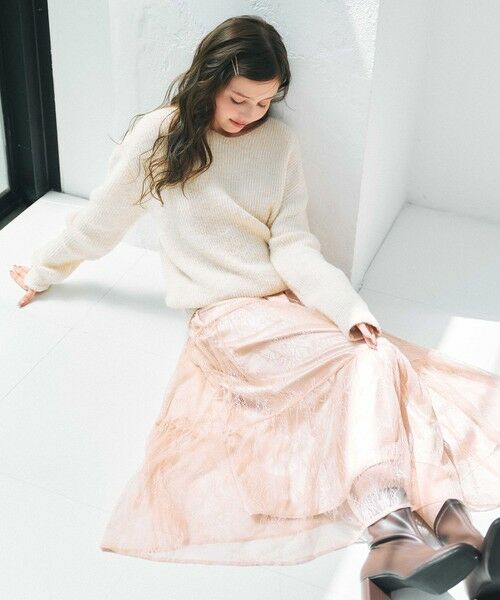 Feroux / フェルゥ セットアップ | ニット×ティアードレース スカート | 詳細28