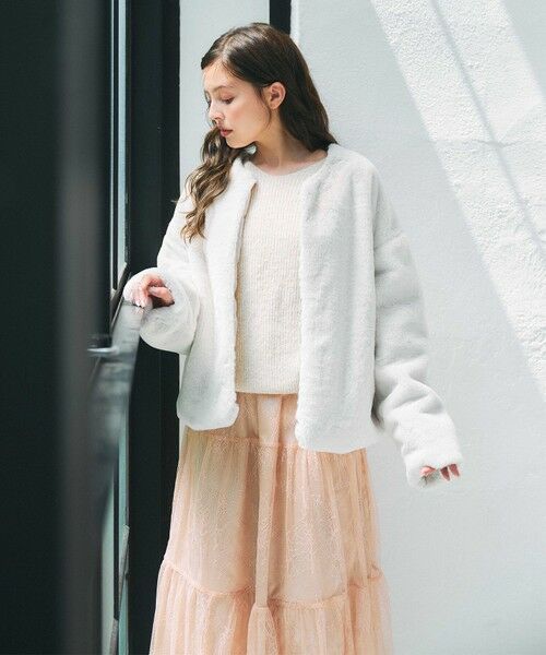 Feroux / フェルゥ セットアップ | ニット×ティアードレース スカート | 詳細30