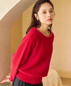 Feroux / フェルゥ ニット・セーター | パール付きシャギー ニット