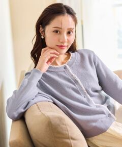 Feroux / フェルゥ カーディガン・ボレロ | レーストリム ニット カーディガン