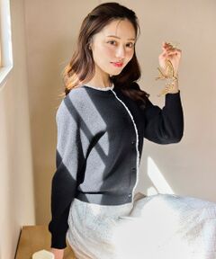 Feroux / フェルゥ カーディガン・ボレロ | レーストリム ニット カーディガン