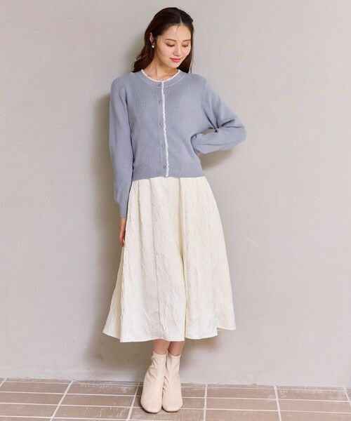 Feroux / フェルゥ カーディガン・ボレロ | レーストリム ニット カーディガン | 詳細1