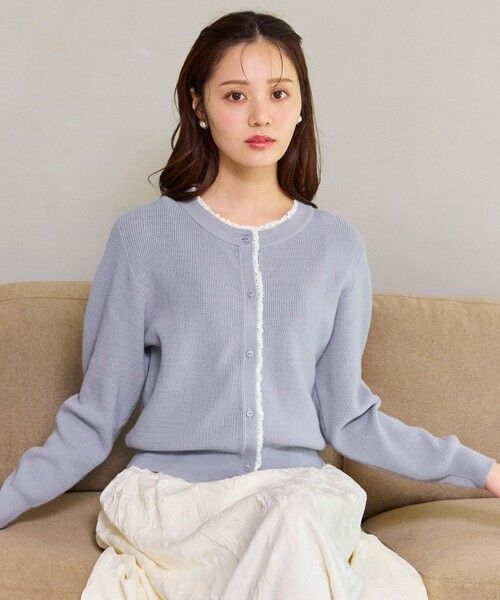 Feroux / フェルゥ カーディガン・ボレロ | レーストリム ニット カーディガン | 詳細4