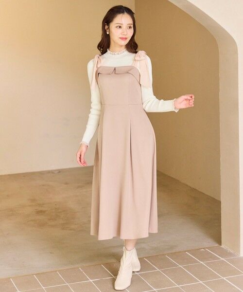 Feroux / フェルゥ ロング・マキシ丈ワンピース | シアーリボンショルダー ジャンパースカート | 詳細1