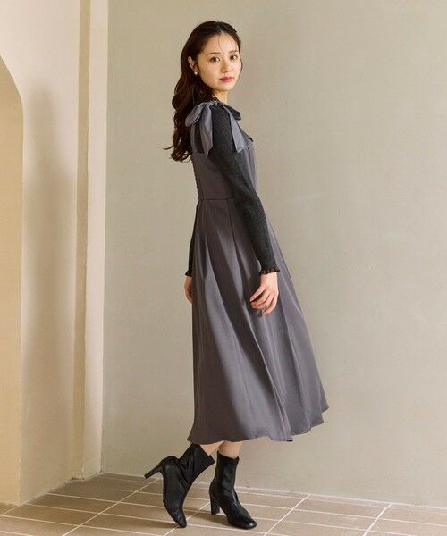 Feroux / フェルゥ ロング・マキシ丈ワンピース | シアーリボンショルダー ジャンパースカート | 詳細21