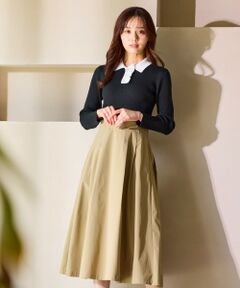 Feroux / フェルゥ ロング・マキシ丈ワンピース | 襟付きドッキング ワンピース