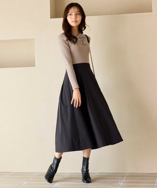 Feroux / フェルゥ ロング・マキシ丈ワンピース | 襟付きドッキング ワンピース | 詳細5