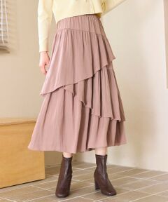 Feroux / フェルゥ ミニ・ひざ丈スカート | アシンメトリーティアード スカート