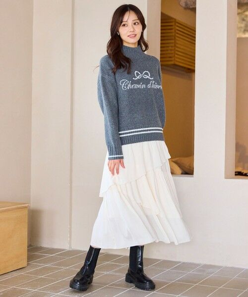 Feroux / フェルゥ ミニ・ひざ丈スカート | アシンメトリーティアード スカート | 詳細2