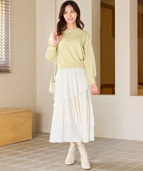 Feroux / フェルゥ ミニ・ひざ丈スカート | アシンメトリーティアード スカート | 詳細3