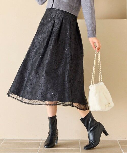 Feroux / フェルゥ ミニ・ひざ丈スカート | きらめきチェックフレア スカート | 詳細18