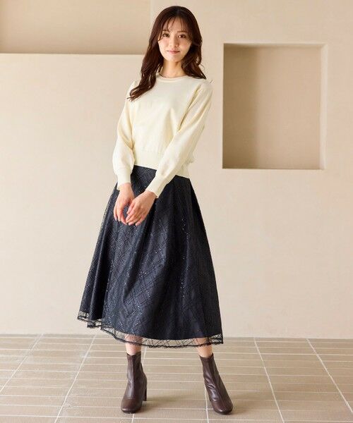 Feroux / フェルゥ ミニ・ひざ丈スカート | きらめきチェックフレア スカート | 詳細13