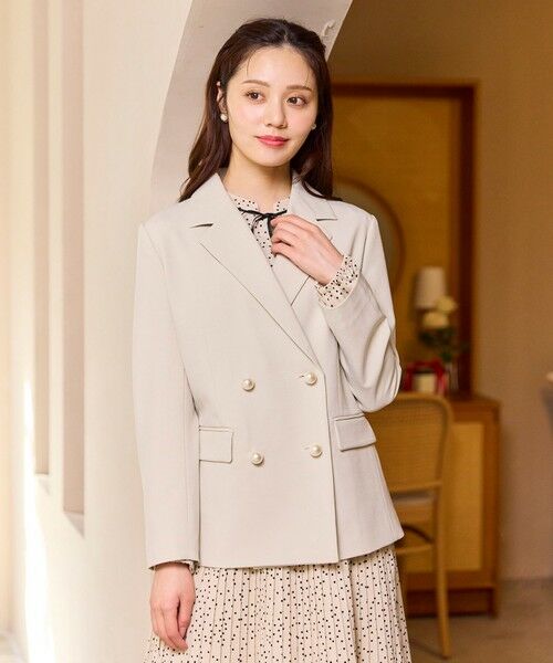 Feroux / フェルゥ テーラードジャケット | パール釦テーラード ジャケット(ベージュ系)