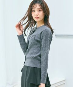 Feroux / フェルゥ カーディガン・ボレロ | ケーブル編み×リボン刺繍 ニット カーディガン