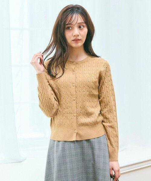 Feroux / フェルゥ カーディガン・ボレロ | ケーブル編み×リボン刺繍 ニット カーディガン | 詳細3