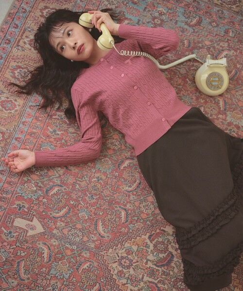 Feroux / フェルゥ カーディガン・ボレロ | ケーブル編み×リボン刺繍 ニット カーディガン | 詳細17