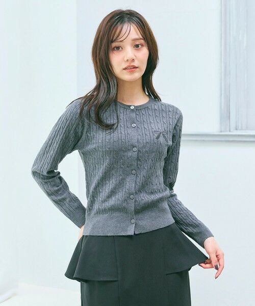 Feroux / フェルゥ カーディガン・ボレロ | ケーブル編み×リボン刺繍 ニット カーディガン | 詳細22