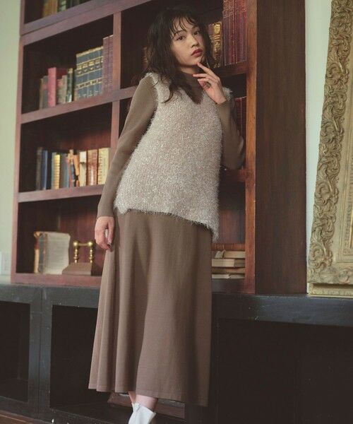 Feroux / フェルゥ セットアップ | ジレ付きニット ワンピース（ベージュ系）