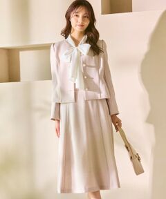 Feroux / フェルゥ セットアップ | パール釦ペプラムジャケット×スカート セットアップ