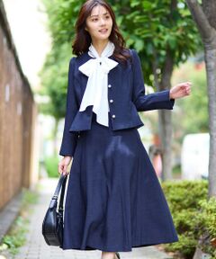 Feroux / フェルゥ セットアップ | パール釦ペプラムジャケット×スカート セットアップ