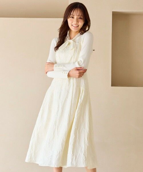 Feroux / フェルゥ ドレス | ジャガードキャミ ワンピース（アイボリー系）