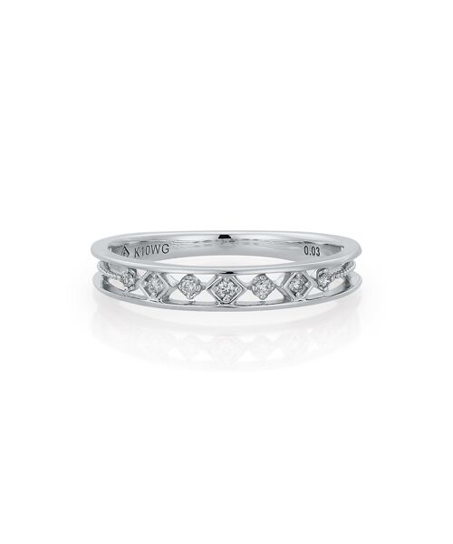 ビジュソフィア K10WG ダイヤモンドリング - リング(指輪)