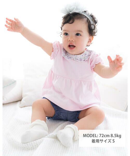 fillot de bebe reduction / フィヨ デュ ベベ ルダクティオン セットアップ | 天竺 シフォン カット Tシャツ + ブルマ セット (70~90cm) | 詳細15