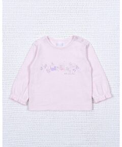 花 女の子 モチーフ レーシー プリント Tシャツ (70~90cm)