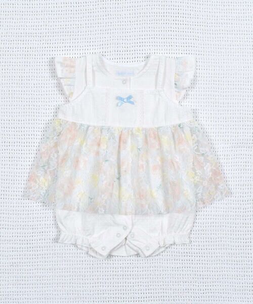 fillot de bebe reduction / フィヨ デュ ベベ ルダクティオン ロンパース | 花柄チュールチュニックカバーオール(70~80cm) | 詳細18