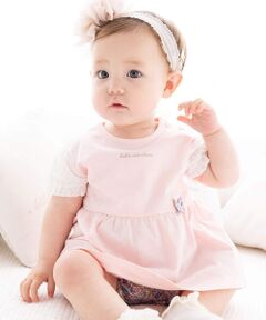 fillot de bebe reduction / フィヨ デュ ベベ ルダクティオン セットアップ | パフスリーブAラインTシャツ＆花プリントブルマ(70~90cm)