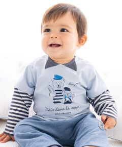 fillot de bebe reduction / フィヨ デュ ベベ ルダクティオン その他トップス | 重ね着風ルウちゃんボーダー長袖Tシャツ(70~90cm)