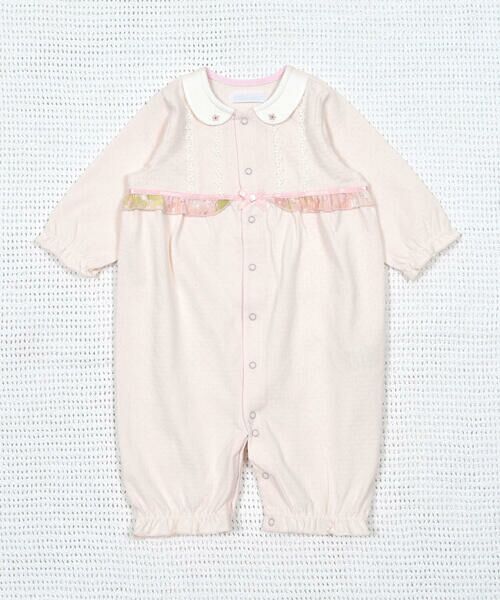 fillot de bebe reduction / フィヨ デュ ベベ ルダクティオン ロンパース | シフォン花プリントレーシーフリル2WAYオール(50~75cm) | 詳細3