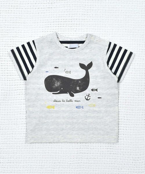 fillot de bebe reduction / フィヨ デュ ベベ ルダクティオン ロンパース | ボーダークジラTシャツ(70~90cm) | 詳細2