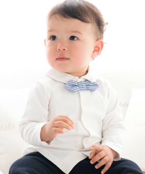 fillot de bebe reduction/フィヨ デュ ベベ ルダクティオン 天竺蝶ネクタイTシャツ(70~90cm) ホワイト M(80-90cm) fillot de bebe reduction/フィヨ デュ ベベ ルダクティオン 天竺蝶ネクタイTシャツ(70~90cm) ホワイト M(80-90cm)