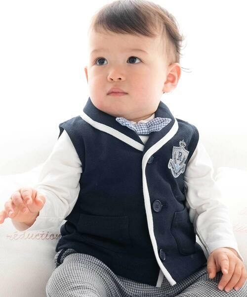 fillot de bebe reduction/フィヨ デュ ベベ ルダクティオン カノコヘチマカラーベスト(70~90cm) ネイビー M(80-90cm) fillot de bebe reduction/フィヨ デュ ベベ ルダクティオン カノコヘチマカラーベスト(70~90cm) ネイビー M(80-90cm)